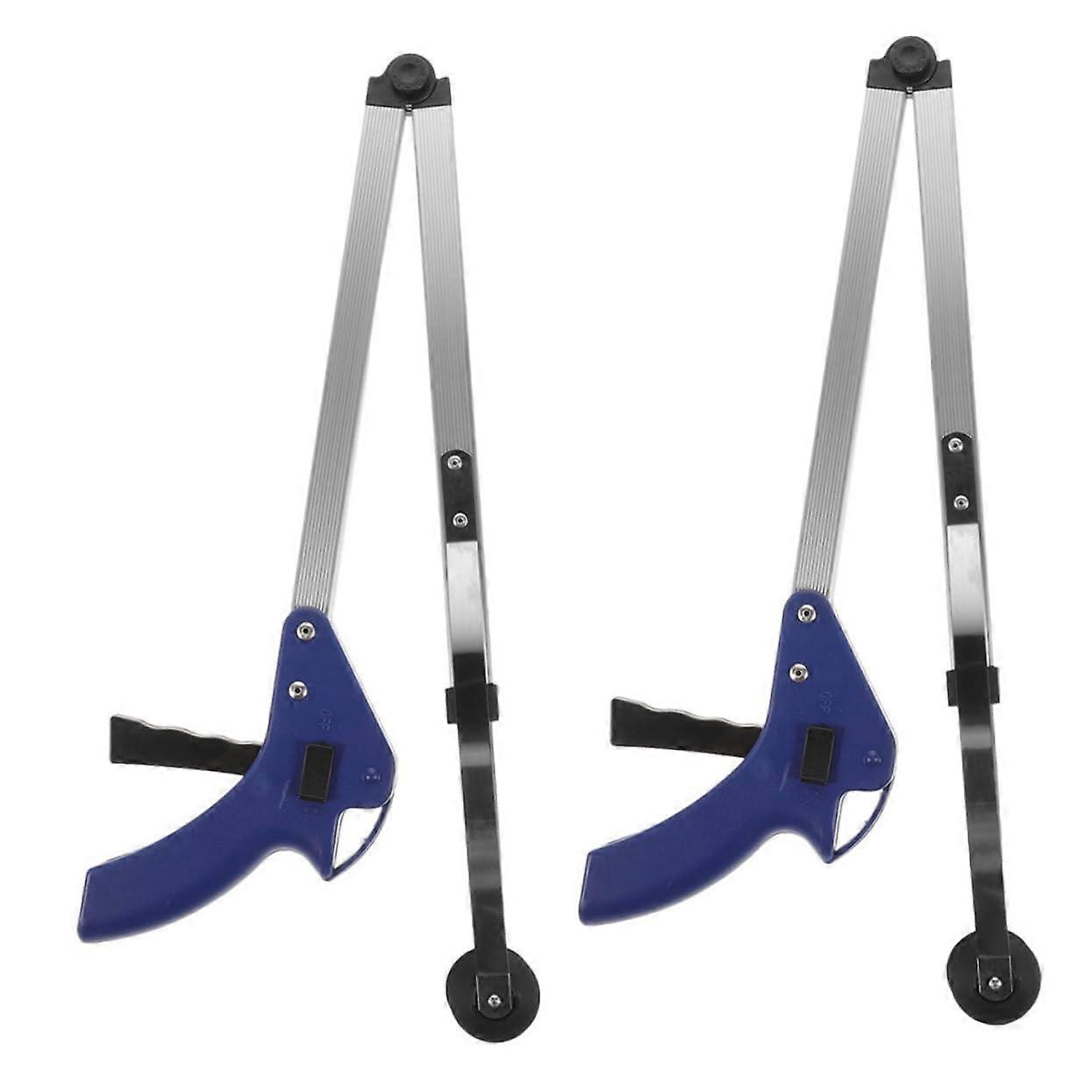 Foldable Rubbish Picker Tool Pack of 2, Durable Garbage Tongs with Long Reach, Ergonomic Rubbish Clamp for Easy Waste Collection