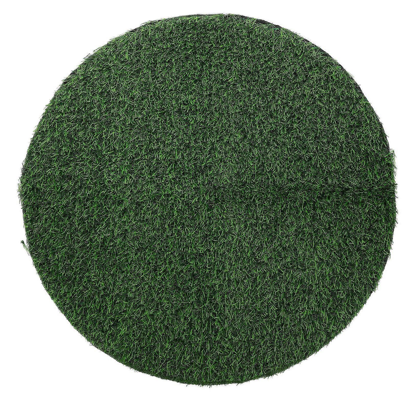 Simulated Grass Round Table Mat Green Artificial Tabletop Grass Mat Decor