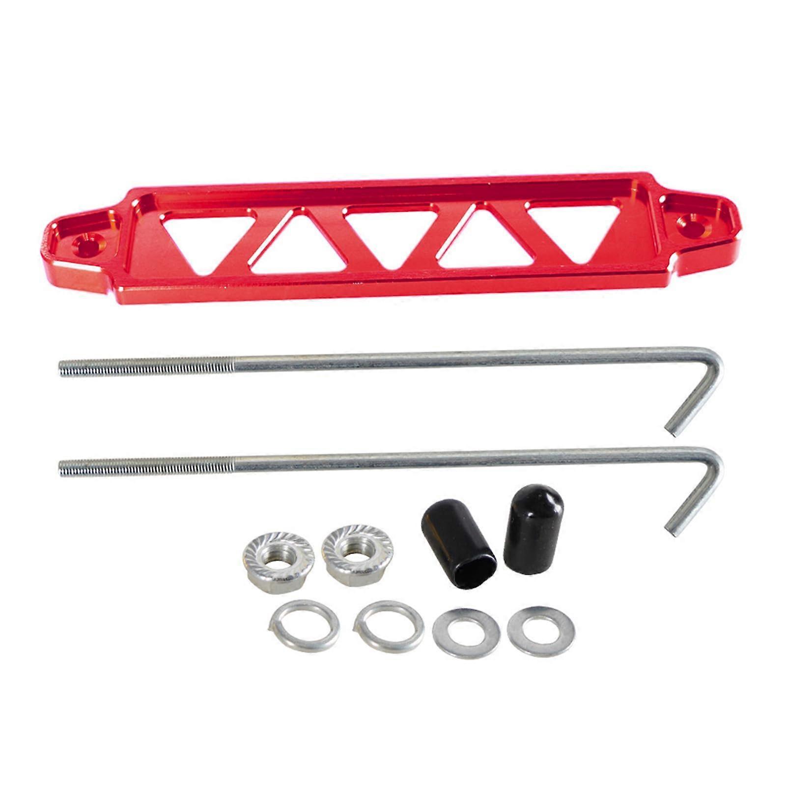 Aluminum Motor Battery Mounting Bracket Five Hole Triangular Structure For Vehicles SUVs Red Secure Fastening Easy To Use