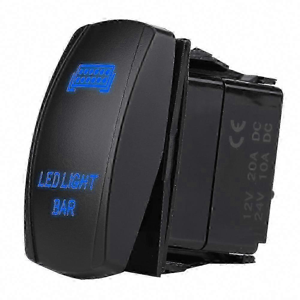 12V 24V Waterproof 5 Pin LED Rocker Switch SPST On/Off for Vehicles Blue