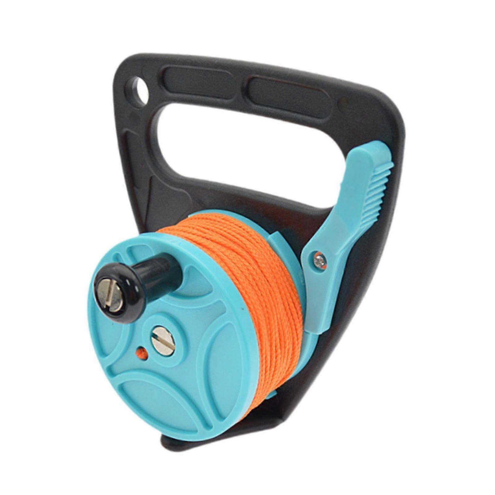 Scuba Dive Reel with Thumb Stopper, Dive Guide Line Accessories Smb Security Gear Diving Finger Spool for Snorkeling, Cave Blue