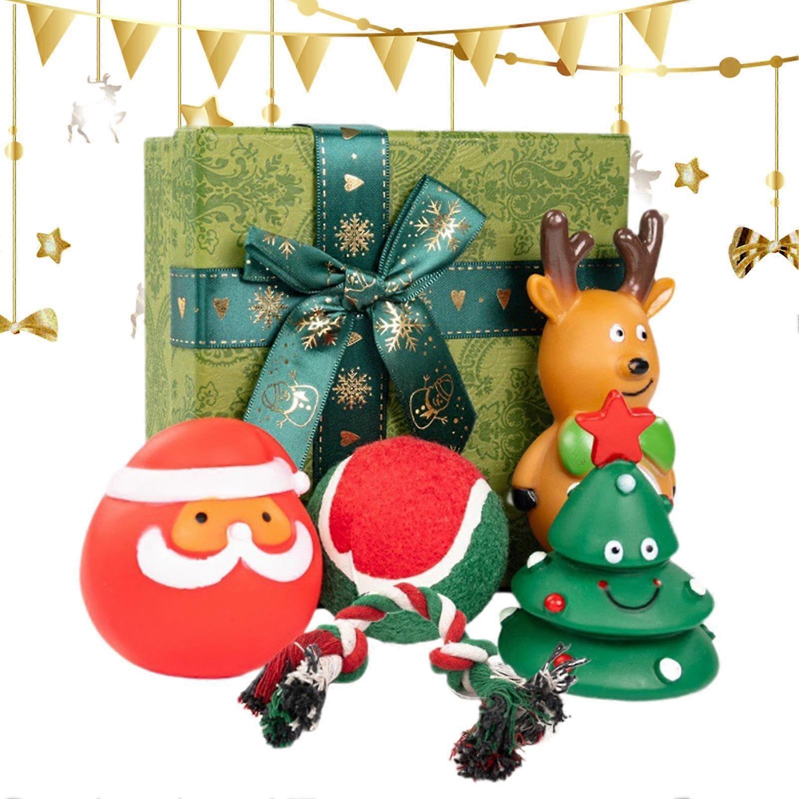 Christmas Dog Chew Toy Squeaky Christmas Dog Chew Toy Reduce Indoor Boredom Puppy SoundMaking Interactive Toy for Small, Medium, Large Dogs