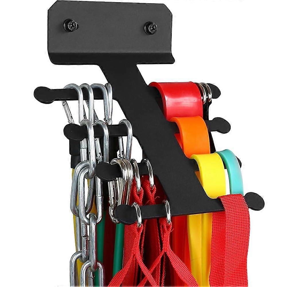 Wall Mounted Resistance Band Rack for Home Gym Storage with Anti Drop Design Holds Resistance Bands Handles Ankle Straps Jump Ropes and More