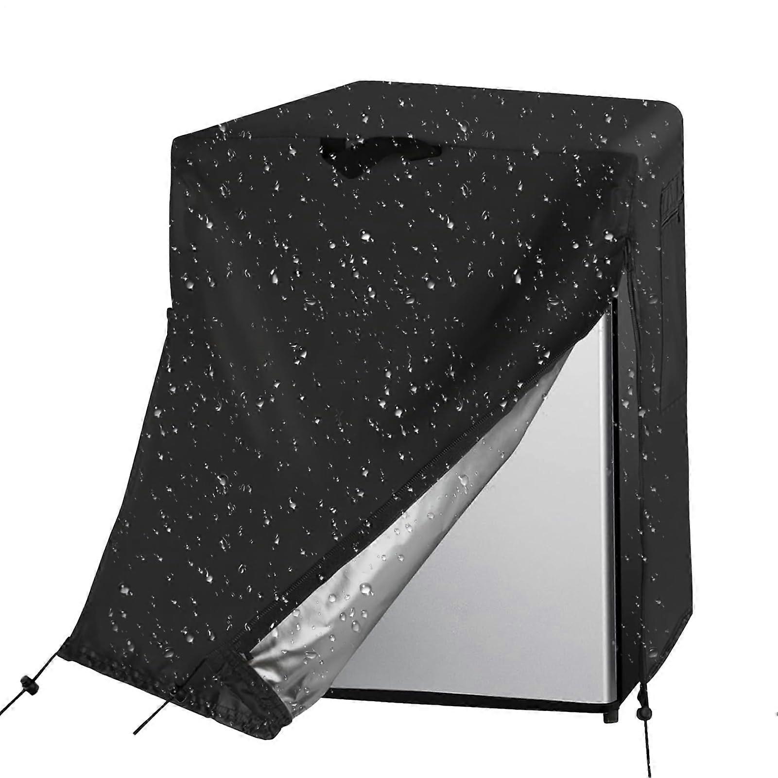 Waterproof and dustproof protective cover for refrigerator and freezer, adjustable drawstring design, suitable for all seasons.