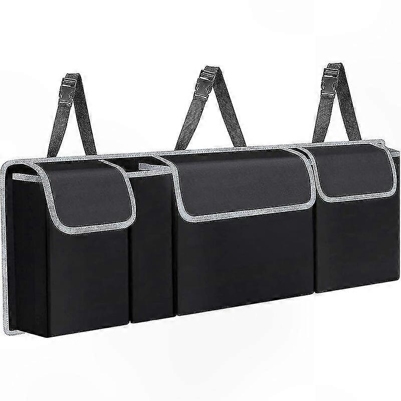 Trunk Storage Bag with Three Reinforced Buckles, Adjustable Backseat Organizer for Cars, High Capacity Vehicle Cargo Solution