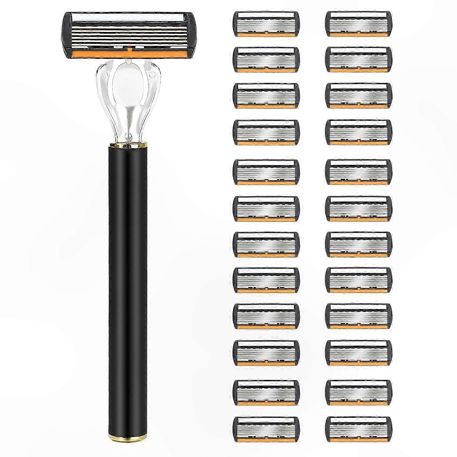 Double Layer Safety Razor for Men with Long Handle Manual Shave Tool