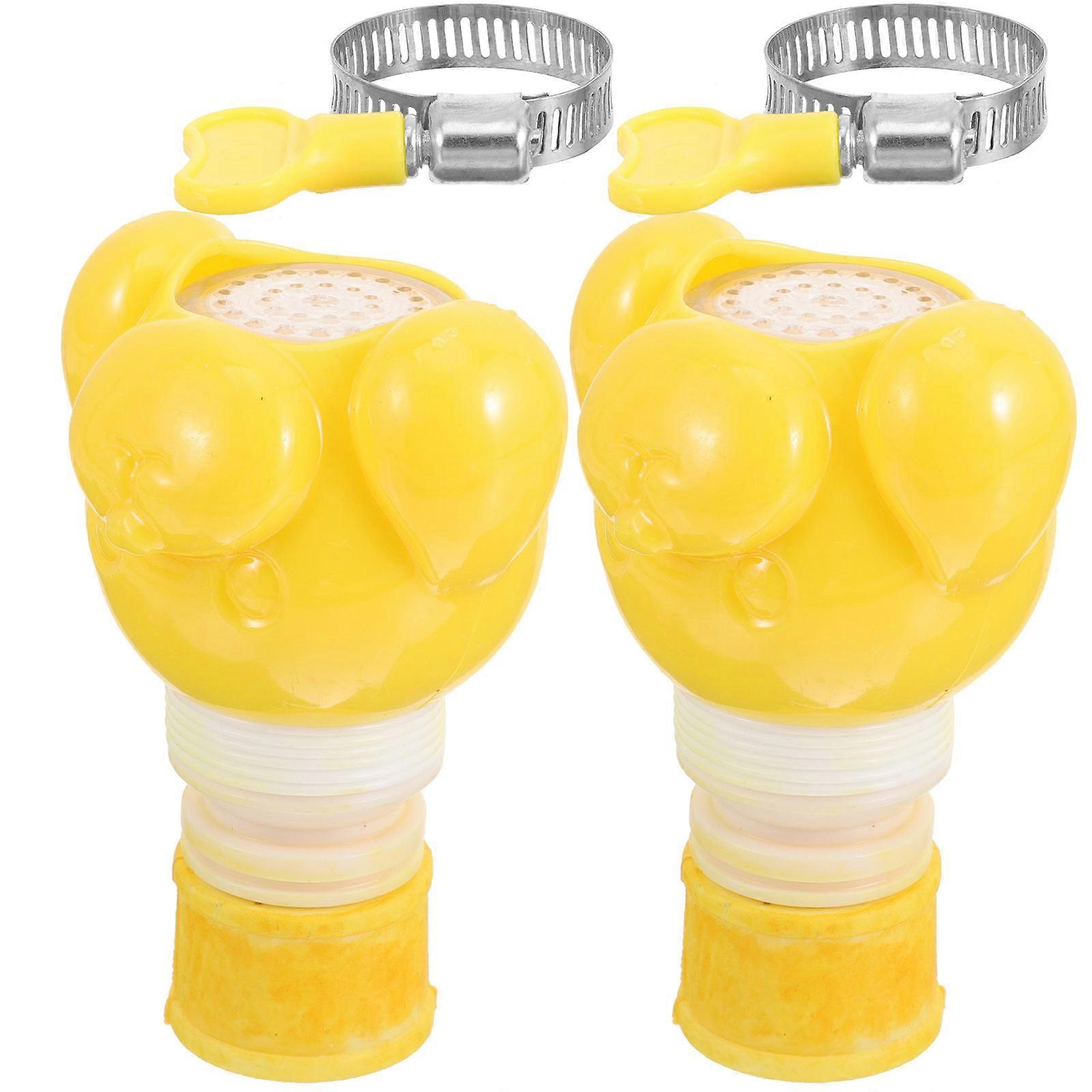 Water Filter Tap Attachment Dog-Shaped Tap Extenders for Kitchen Use Pvc Yellow Rotatable 2Pcs