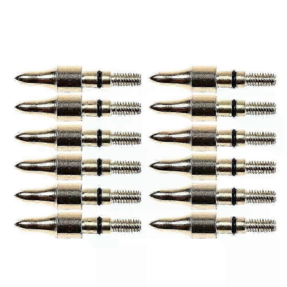 6/12pcs Archery Carbon Steel Arrowhead Spiral Insert Arrow Tip 100 ...