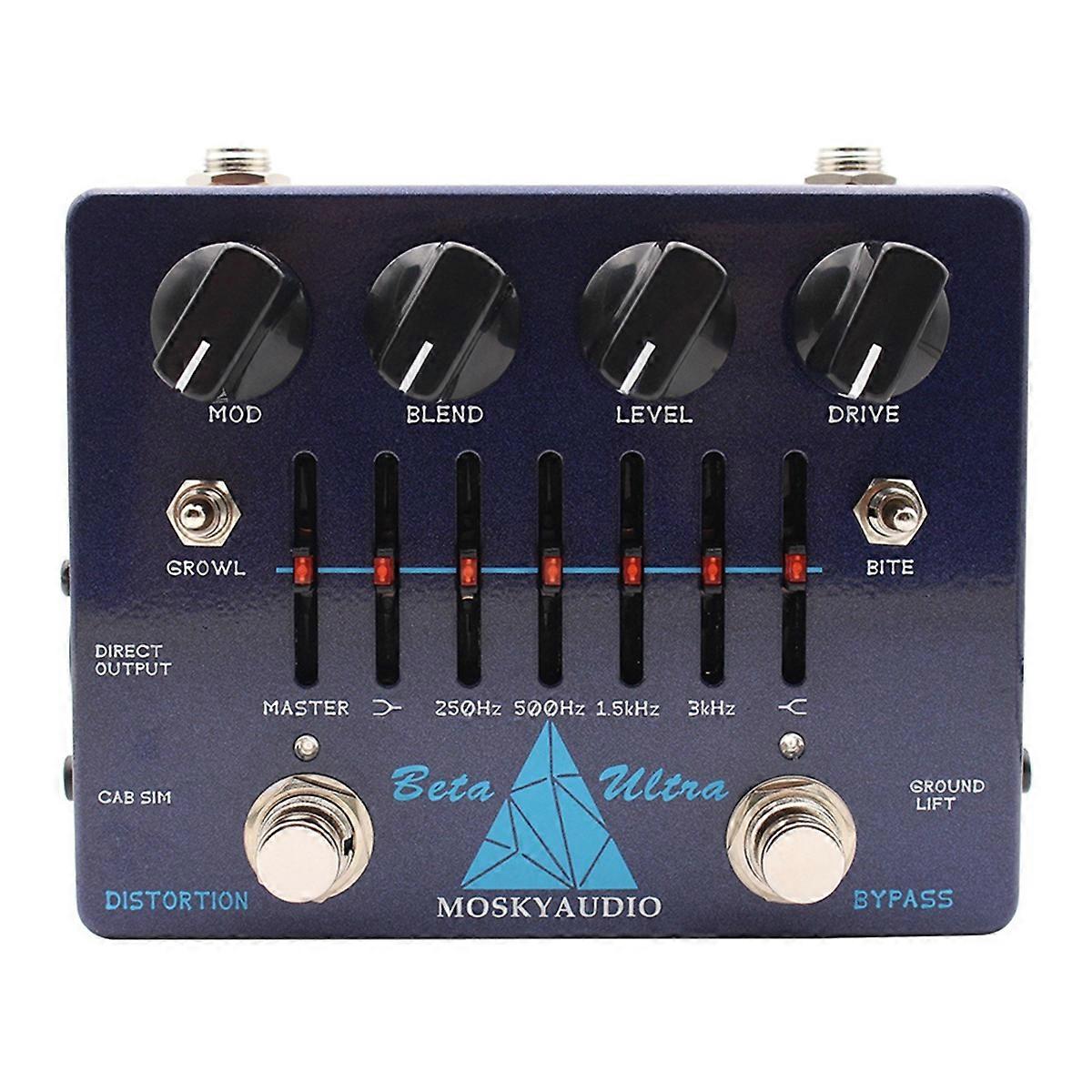 Beta Ultra Preamplier Preamp Distortion 6 Band EQ Effect Pedal