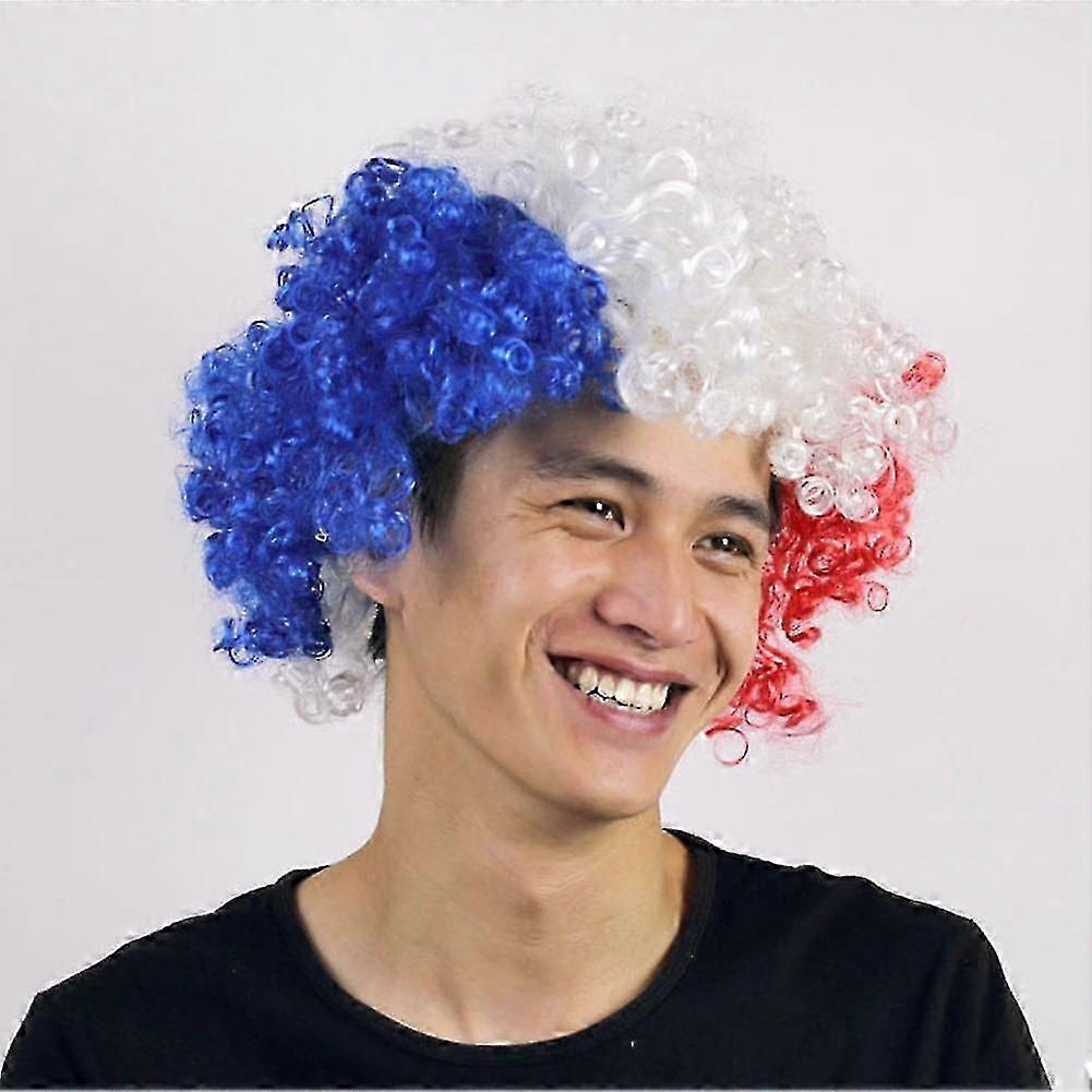 European Cup World Cup Fluffy Head Wig Funny Flag Color Head Cover For Holiday