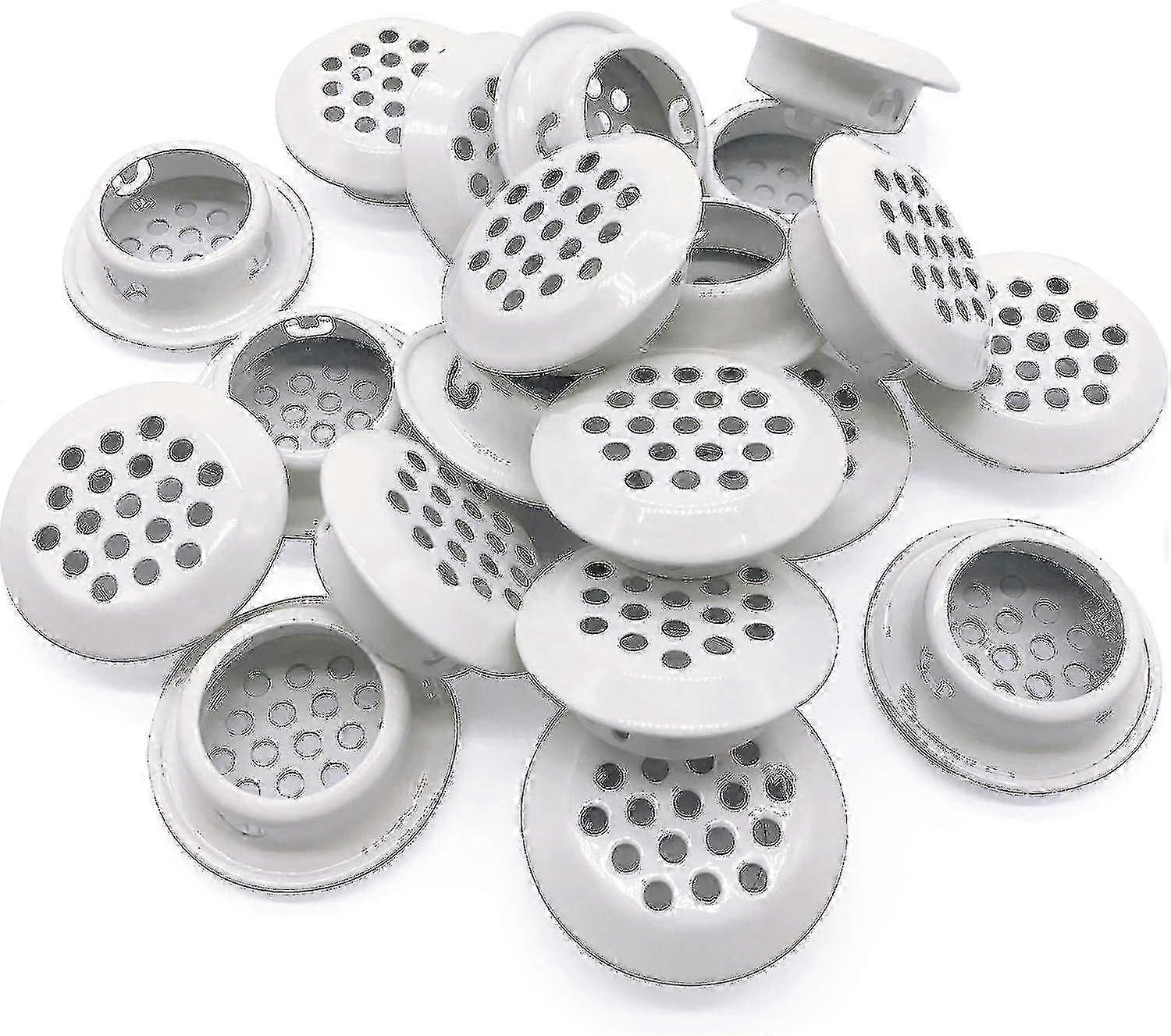 20 stk 25 mm rustfrit stål soffit ventilationsåbninger, cirkulære luftventiler, runde udluftningsnet lameller til køkken