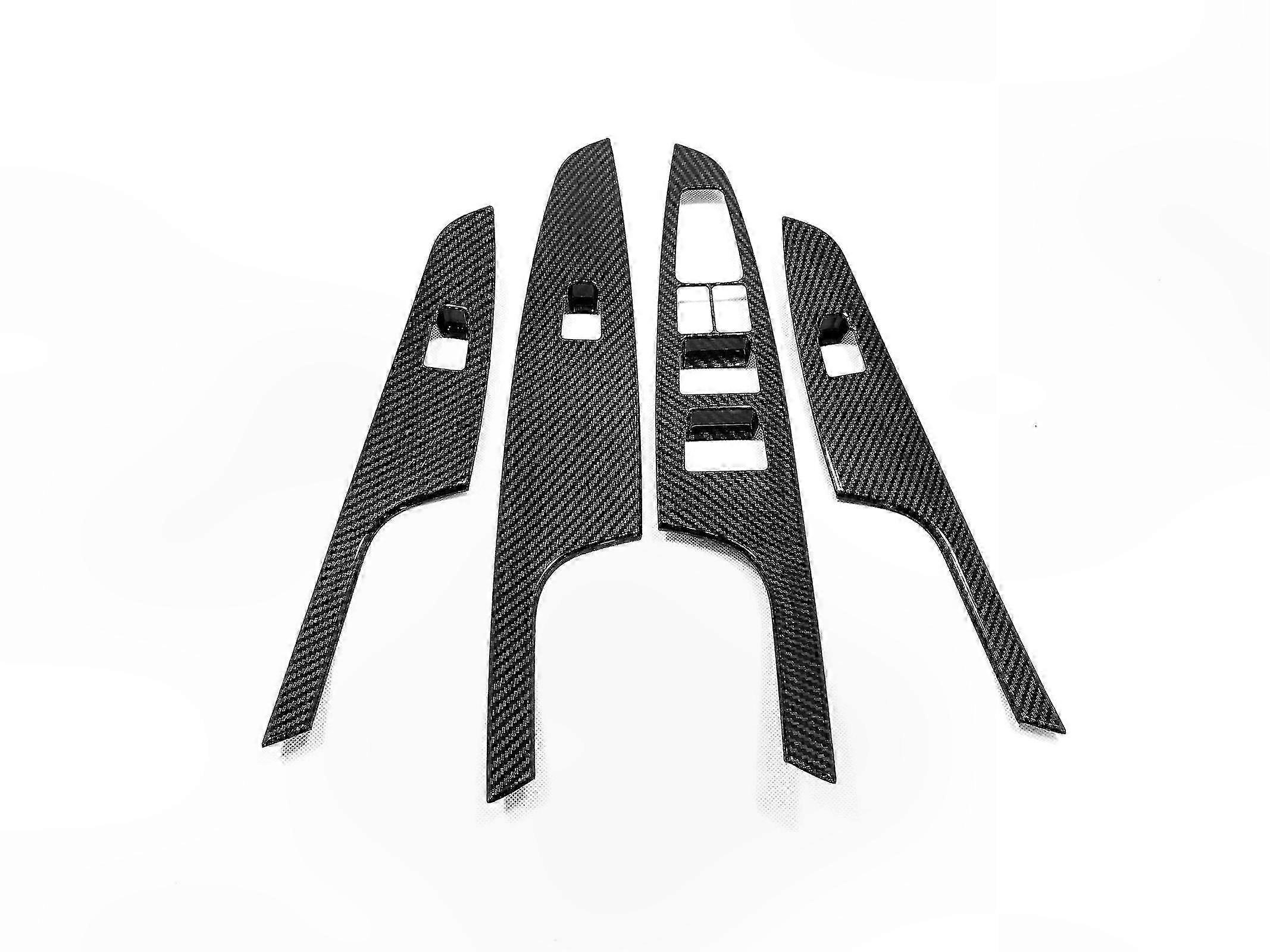 Carbon Fiber Armrest with Window Switch Button for 2015-2020 SUV Models - Stylish Trim Frame and Lift Panel Design