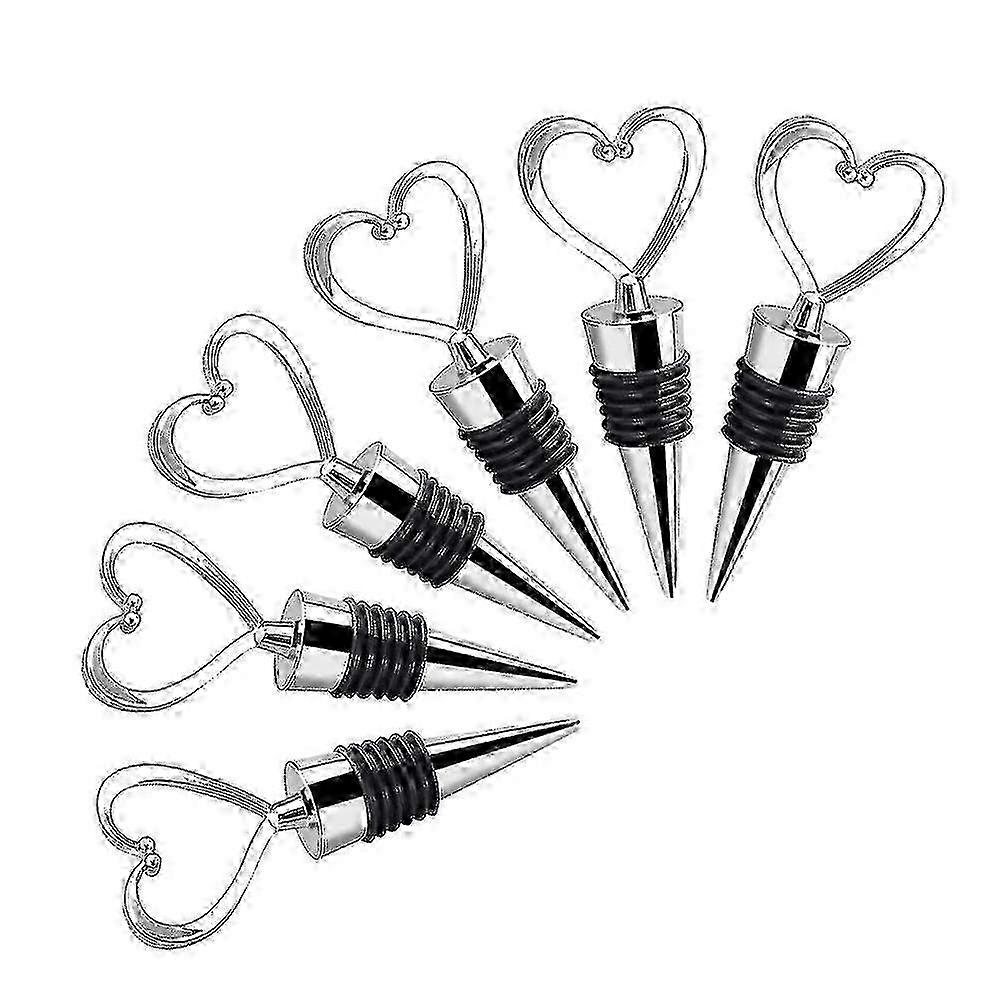 6 Pcs Heart Shape Wine and Champagne Bottle Stoppers - Quality Wine Seal and stopper Set for Bottles