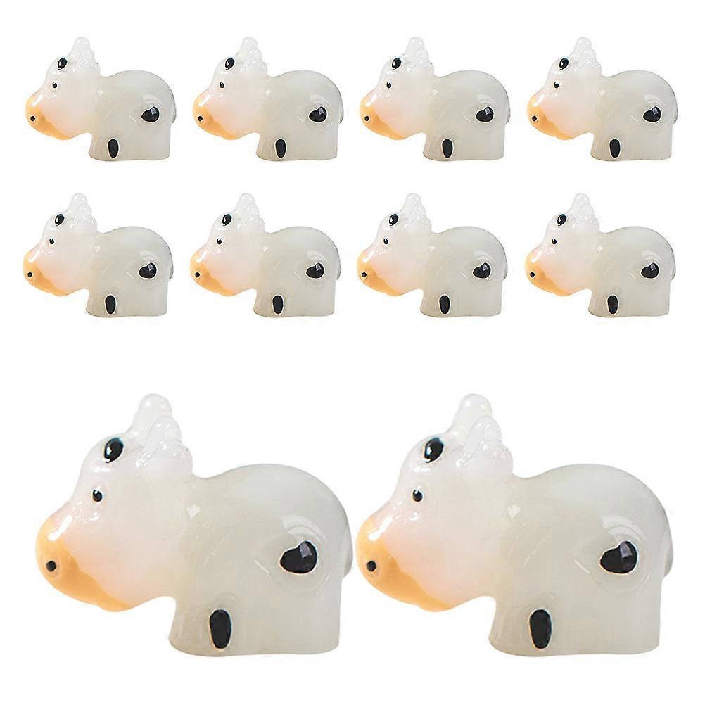 Tiny Plastic Cow Figurines for Diy Projects Multi Colored Resin Farm Landscape Accessory 10Pcs