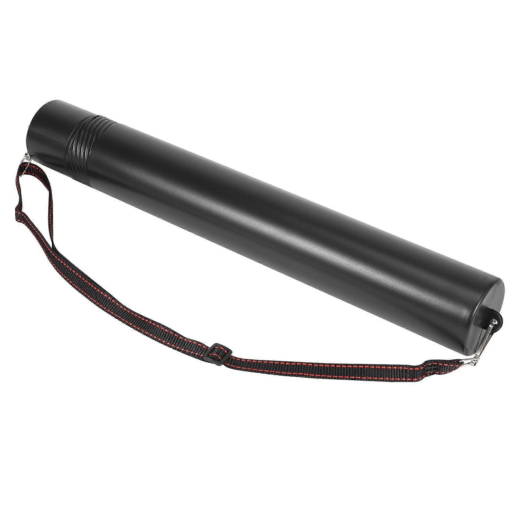 Black Plastic Drawing Storage Tube Scroll Holder For Rolled Artwork And Drawings