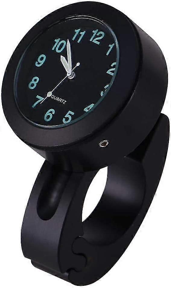 Motorcycle Handlebar Clock, Waterproof Universal Motorcycle Handlebar Mounted Clock Luminous Watch (Black 1 piece)