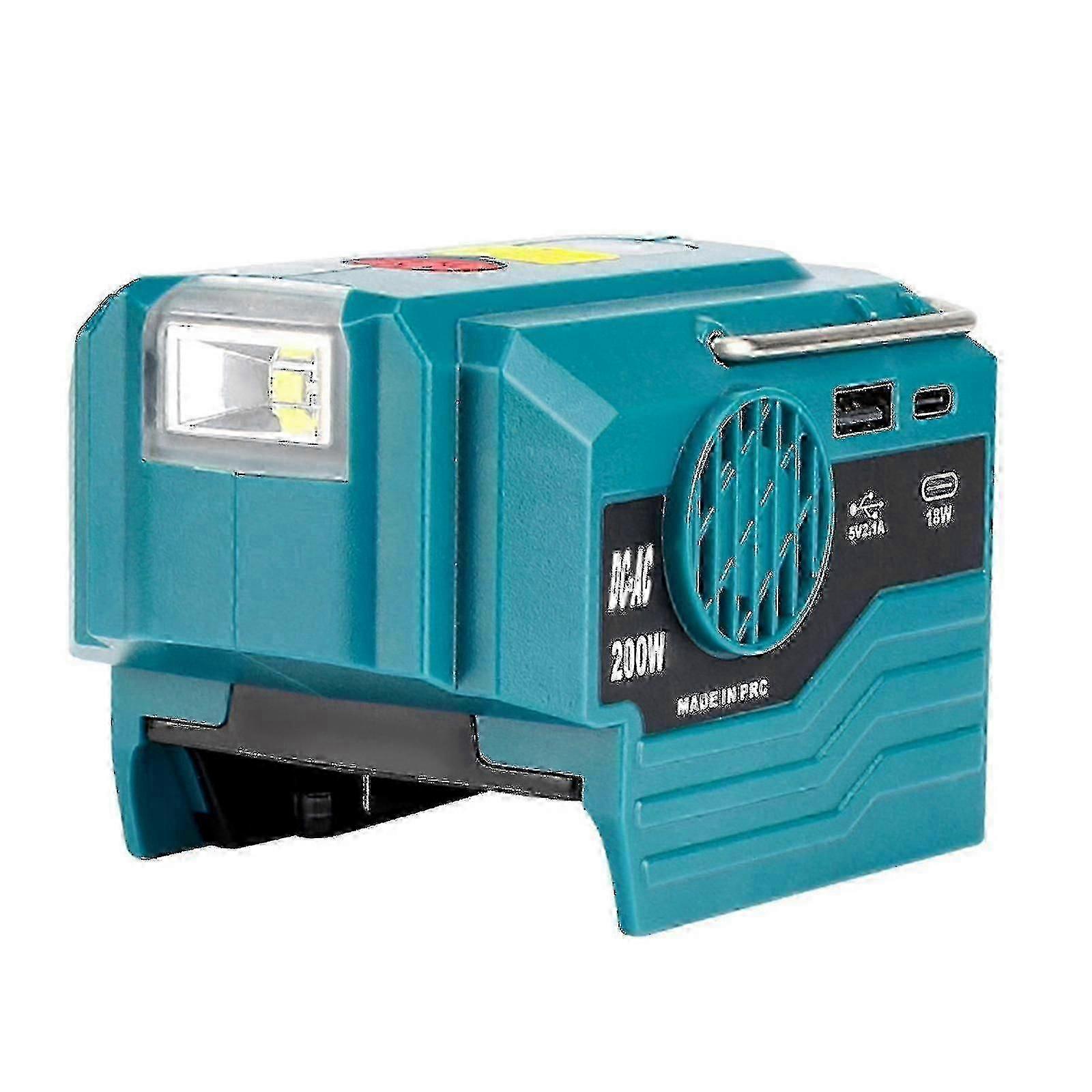 2025 Μοντέλο 200W DC σε AC 120V / 230V Inverter για μπαταρία Makita 18V με φως 280LM