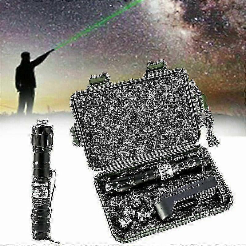 100 Miles Laser Pointer Pen 532nm Green Rechargable Visible Beam Torche With Box