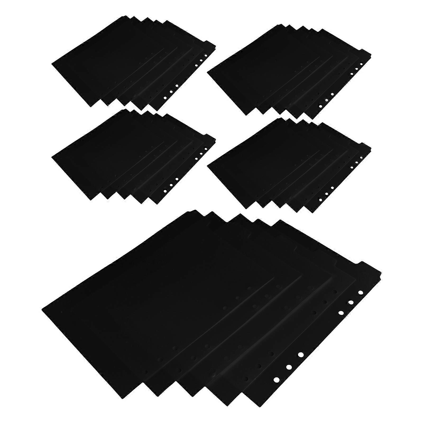 Black Binder Dividers for Organization 50Pcs A5 PP Binder with Tabs