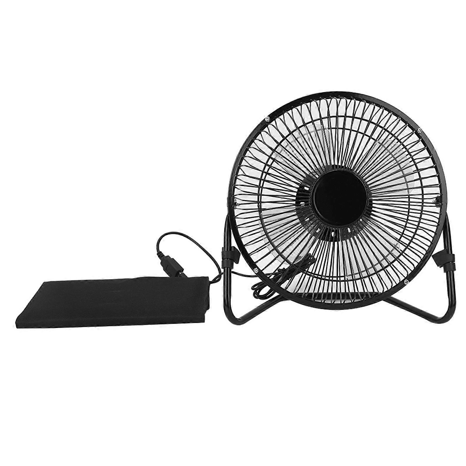 Outdoor Camping Summer Fishing 8inch USB Solar Panel Fan with 8W Solar Panel Folding Bag Mobile Phone Charger for Indoor Office Supplies