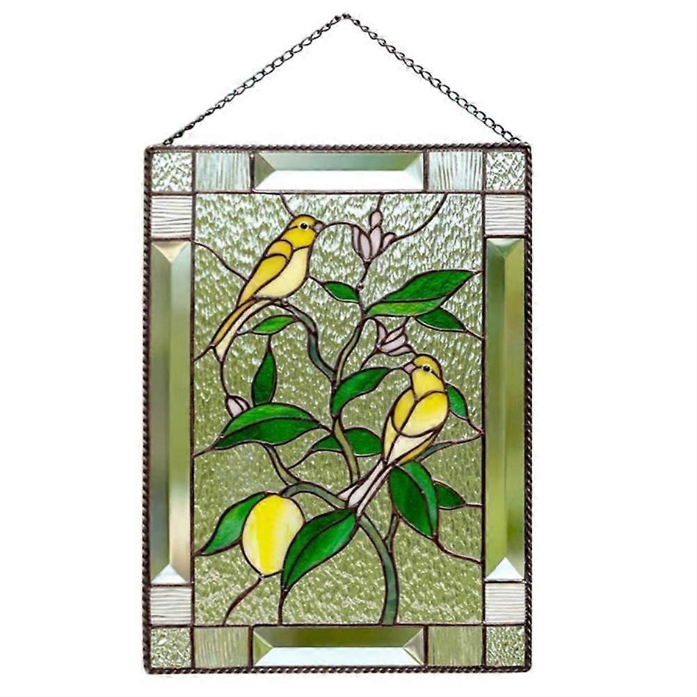 Colorful Birds Stained Suncatcher Window Panel Bird Hanging Ornaments Pendant Home Decoration