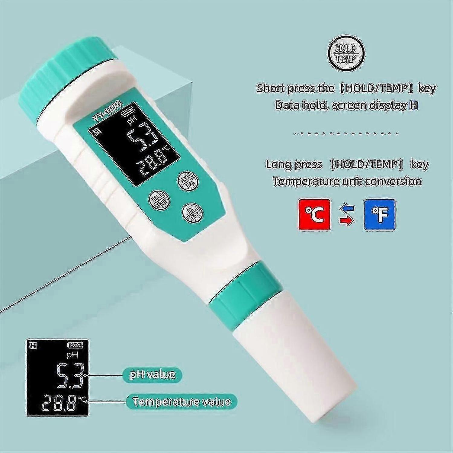 7 ב 1 Ph / חינם כלור / orp / ec / tds/מלח / טמפ מד Ph Meter בריכת שחייה בודק מליחות Ip67 עמיד למים-A1