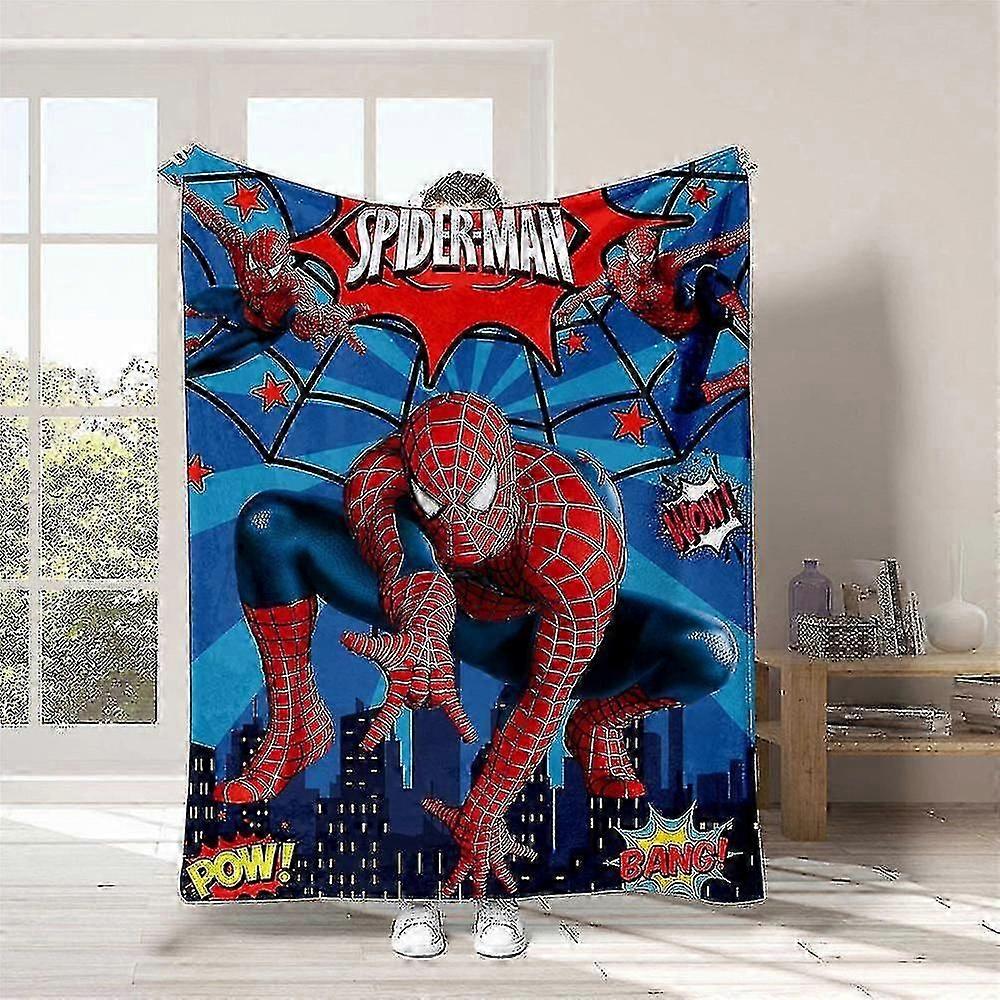 부드러운 스파이더맨 봉제 담요 (125x150cm 또는 150x200cm), 영국 가정 및 캠핑에 따뜻한 선물