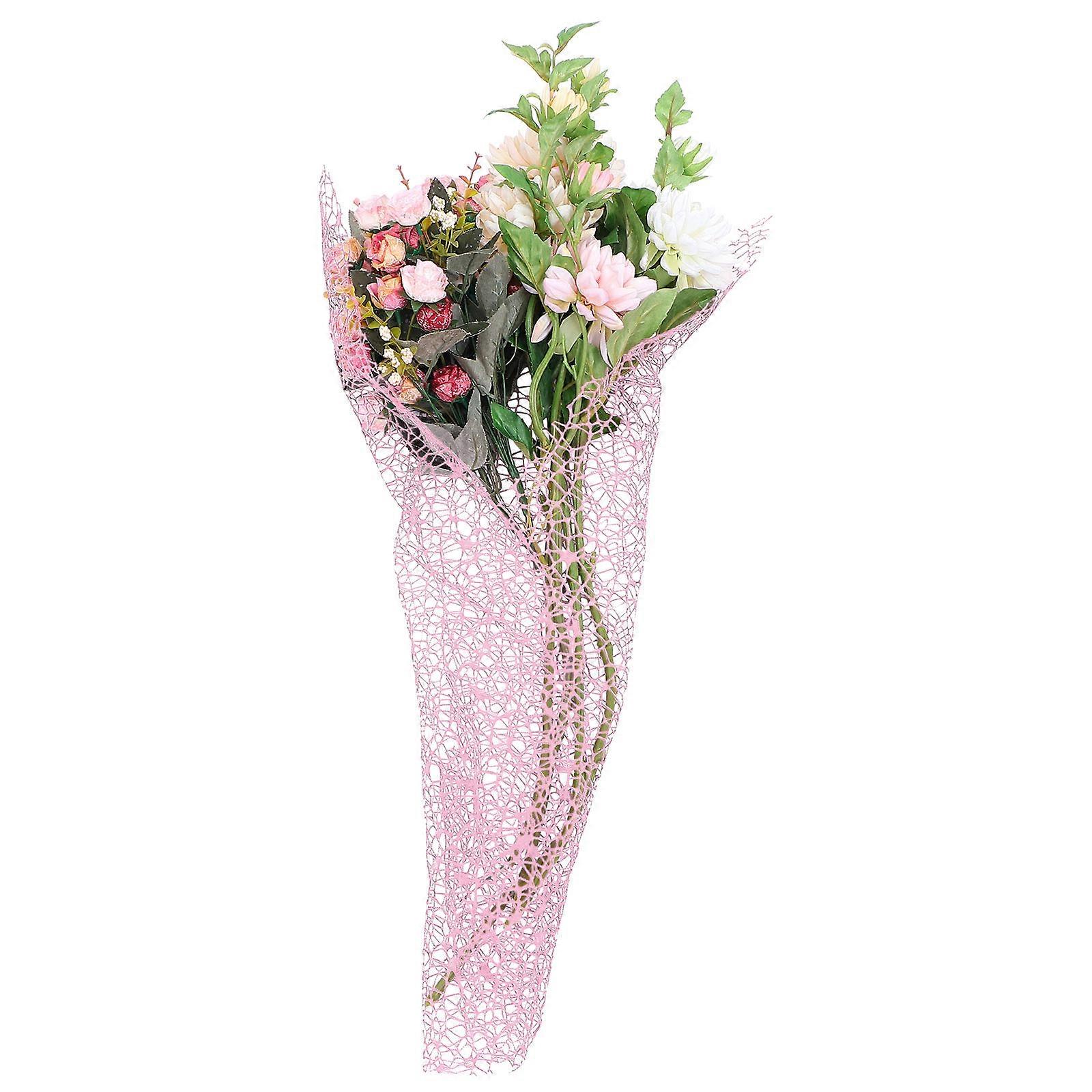 Floral Wrapping Mesh Mesh Gauze for DIY 10 Sheets Pink Material