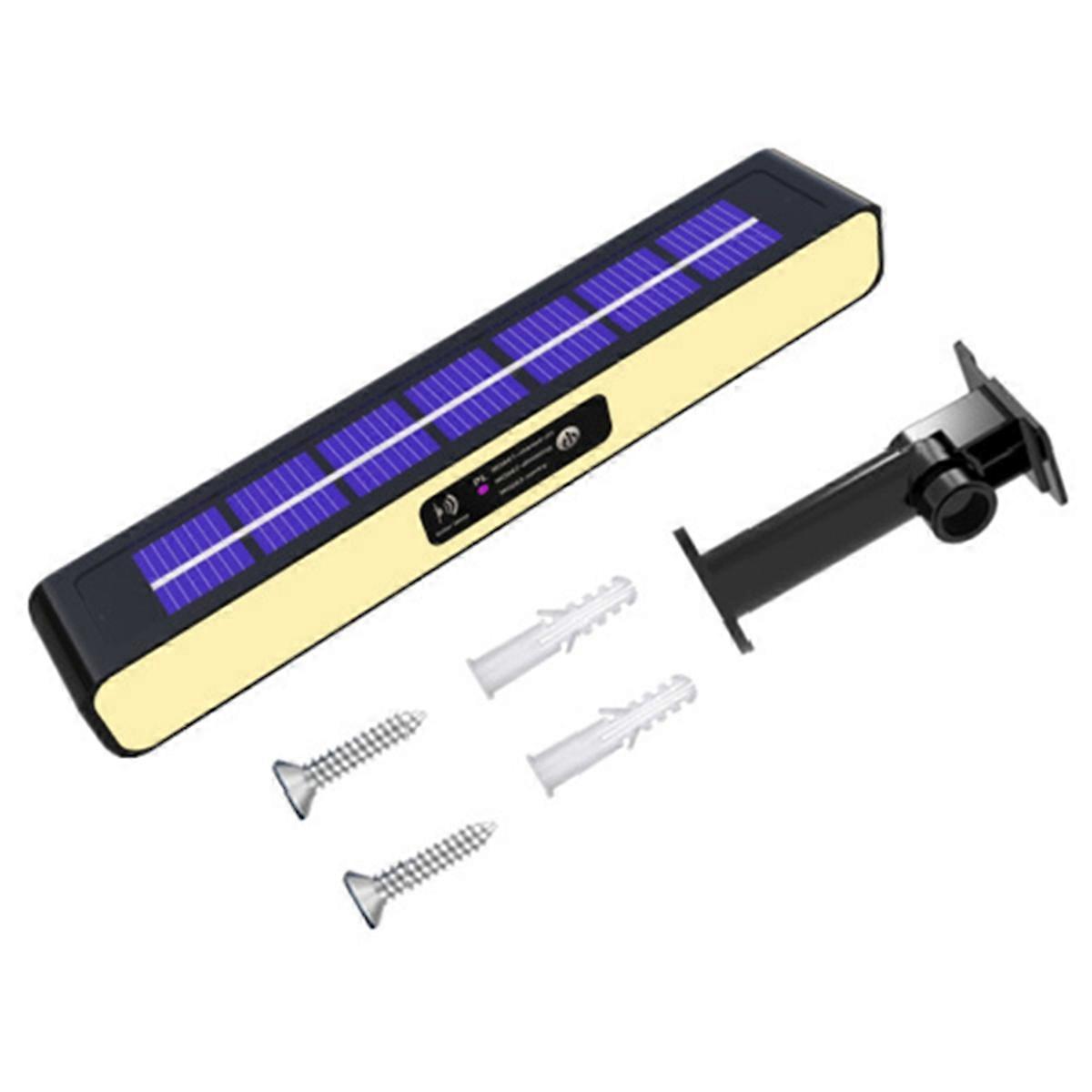 Solar Flashing Red and Blue Roadblock Lights,Black Shell Warm Light