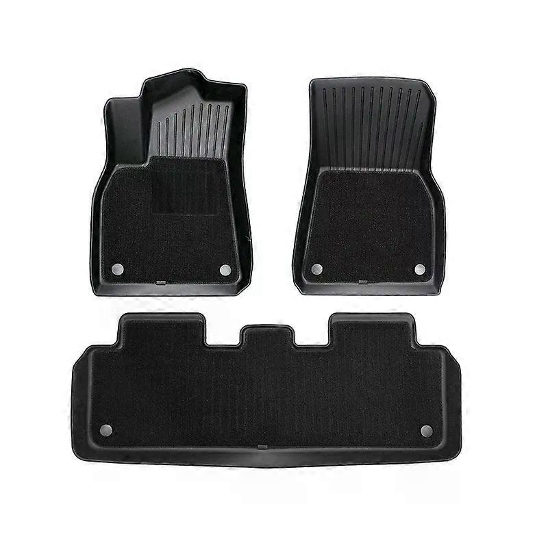 6PCS Floor Mats for Tesla Model Y highlad3 Double Layer 3D TPE Menis Carpet Velvet Waterproof Washable Two Layers Car Floor Pads