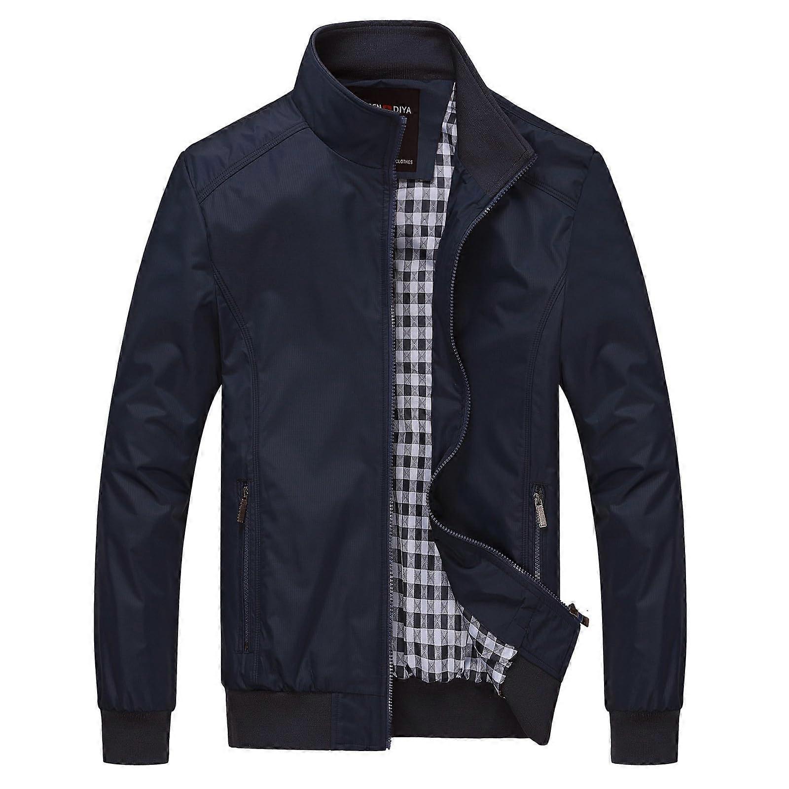 Transition Jacket Men's Lightweight Summer Bomber Jacket With Pockets StandUp Collar Outdoor Spring Aviator Blouson