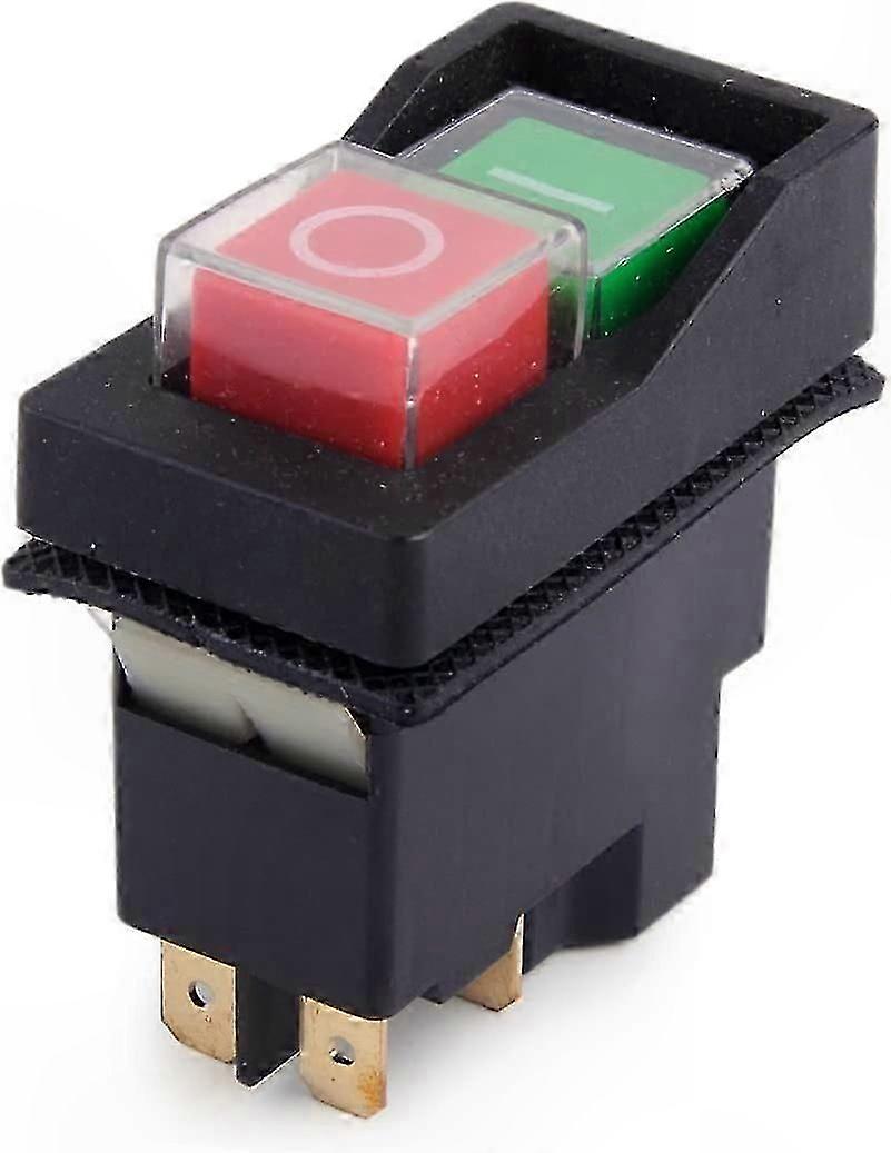 250V IP55 4-Pin Start Stop Switch with On Volt 2BTN Power Off for Workshop Machinery (Delivered by )