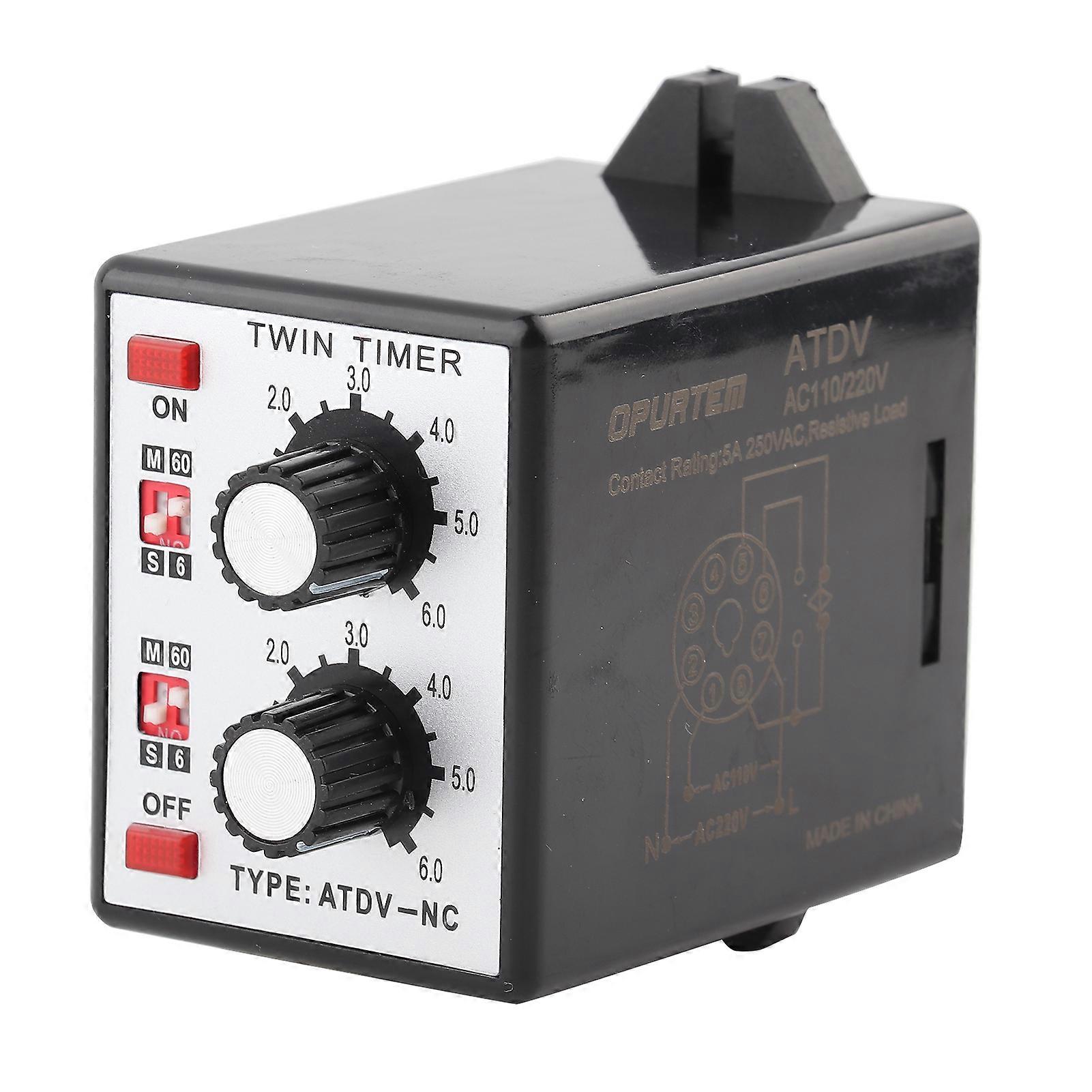 Dual Timer On/Off Delay Switch 6S-60M AC 220V