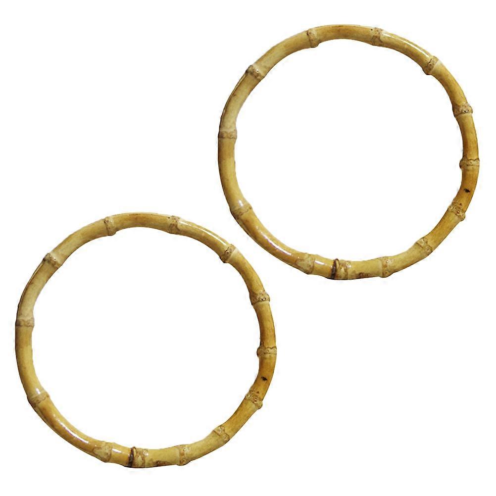 Round Bamboo Bag Handles for Handmade Accessories DIY 6Pcs Beige