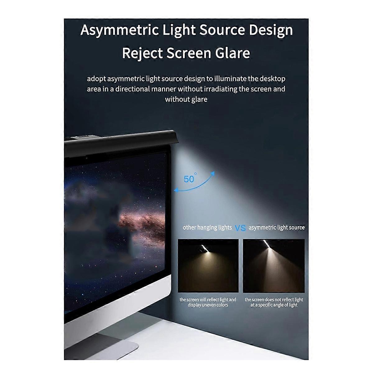 Monitor Light Bar: Flat/Curved Screen LED Lights - Eye Caring Desk Lamp with Dimming for Home/Office