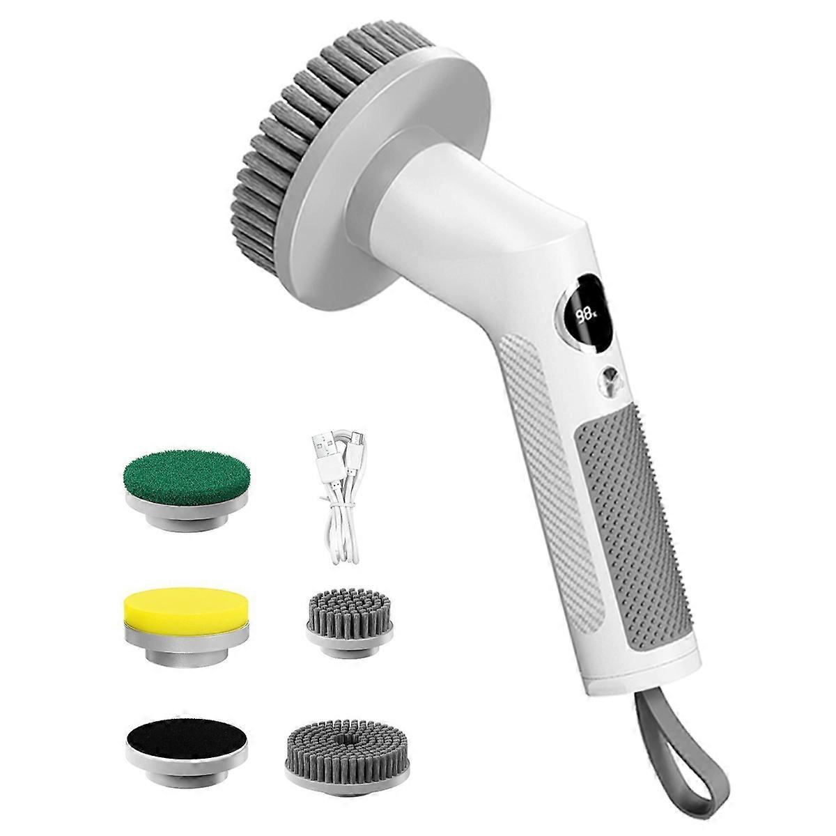Multi-Functional Flexible Electric Cleaning Brush HD Display Adjustable Handle Household Cleaning T