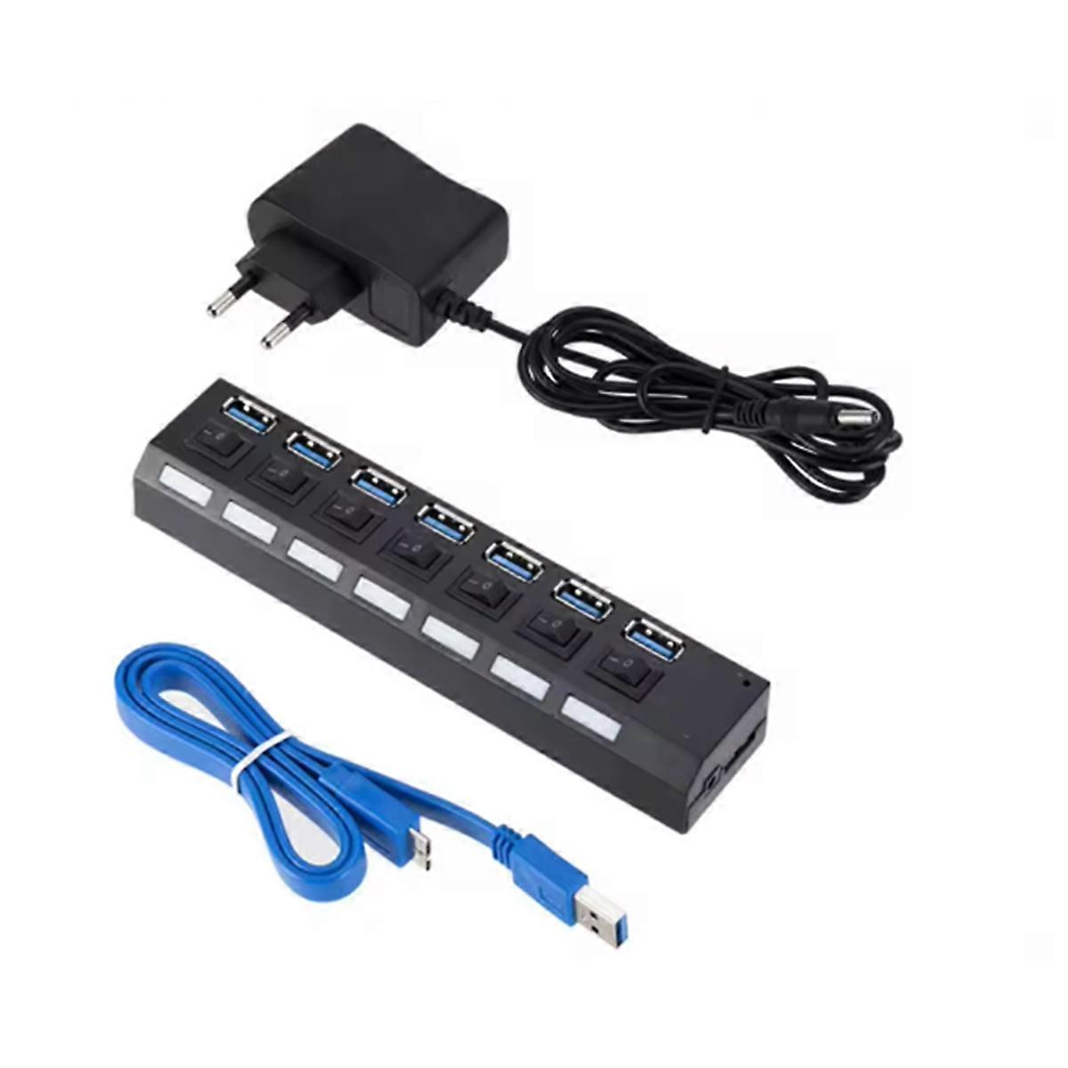 USB 3.0 Hub USB Hub USB Splitter Use Power Adapter 7 Port Multiple Expander 3.0 USB3 Hub with Switch