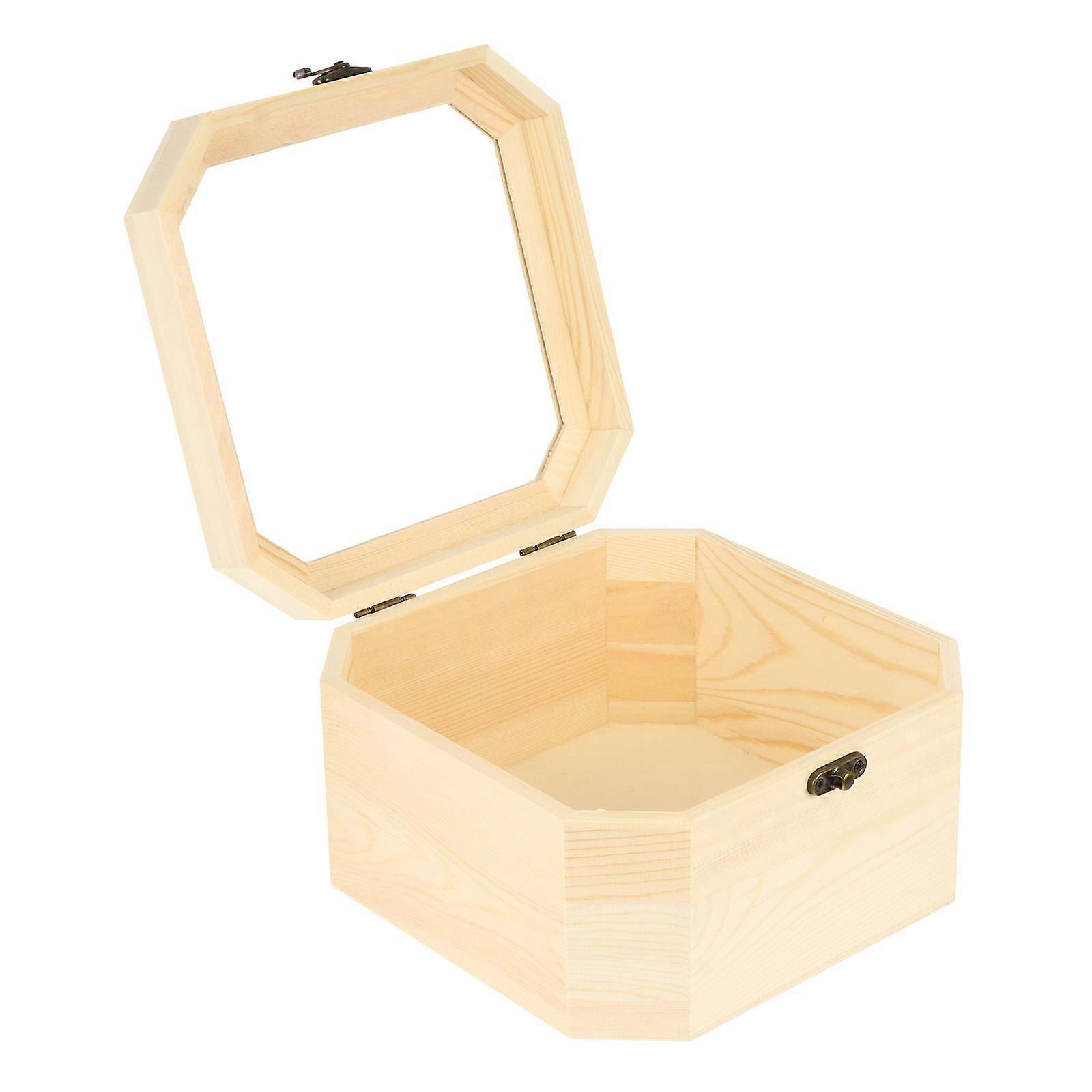 Wooden Storage Case For Storage Holders Outdoor Use Simple Octagonal Container 1Pcs