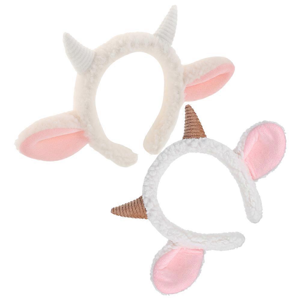 Adorable Plush Sheep Horn Headband for Kids with Soft Ears 8Pcs Pack