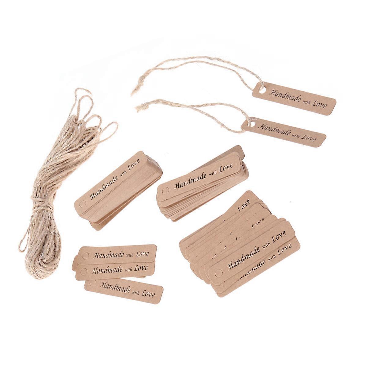 Creative Kraft Paper Tags 100Pcs For Packaging Marking Ideal For Scrapbooking 6.35x1.35 Cm Rectangle
