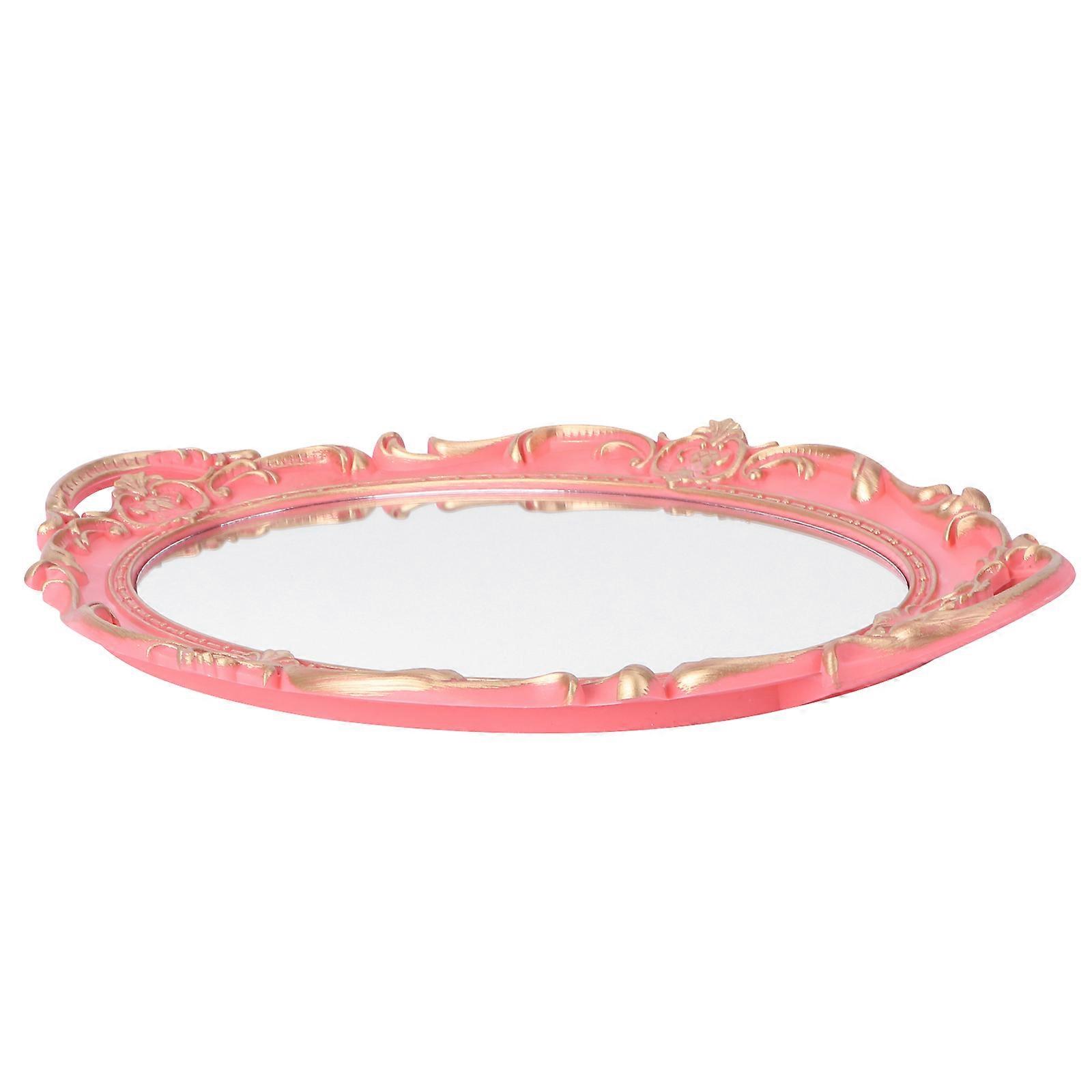 Cosmetic Tray Retro Style Storage Tray for Storage Use 2Pcs Pink