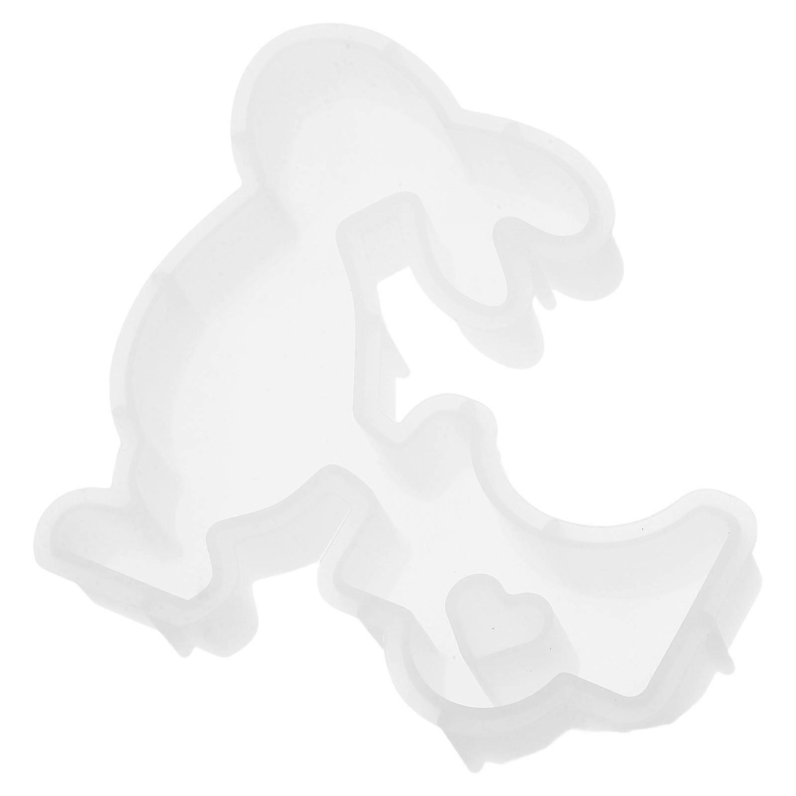 White Silicone Easter Rabbit Mold for Cake and Resin Crafts 2Pcs