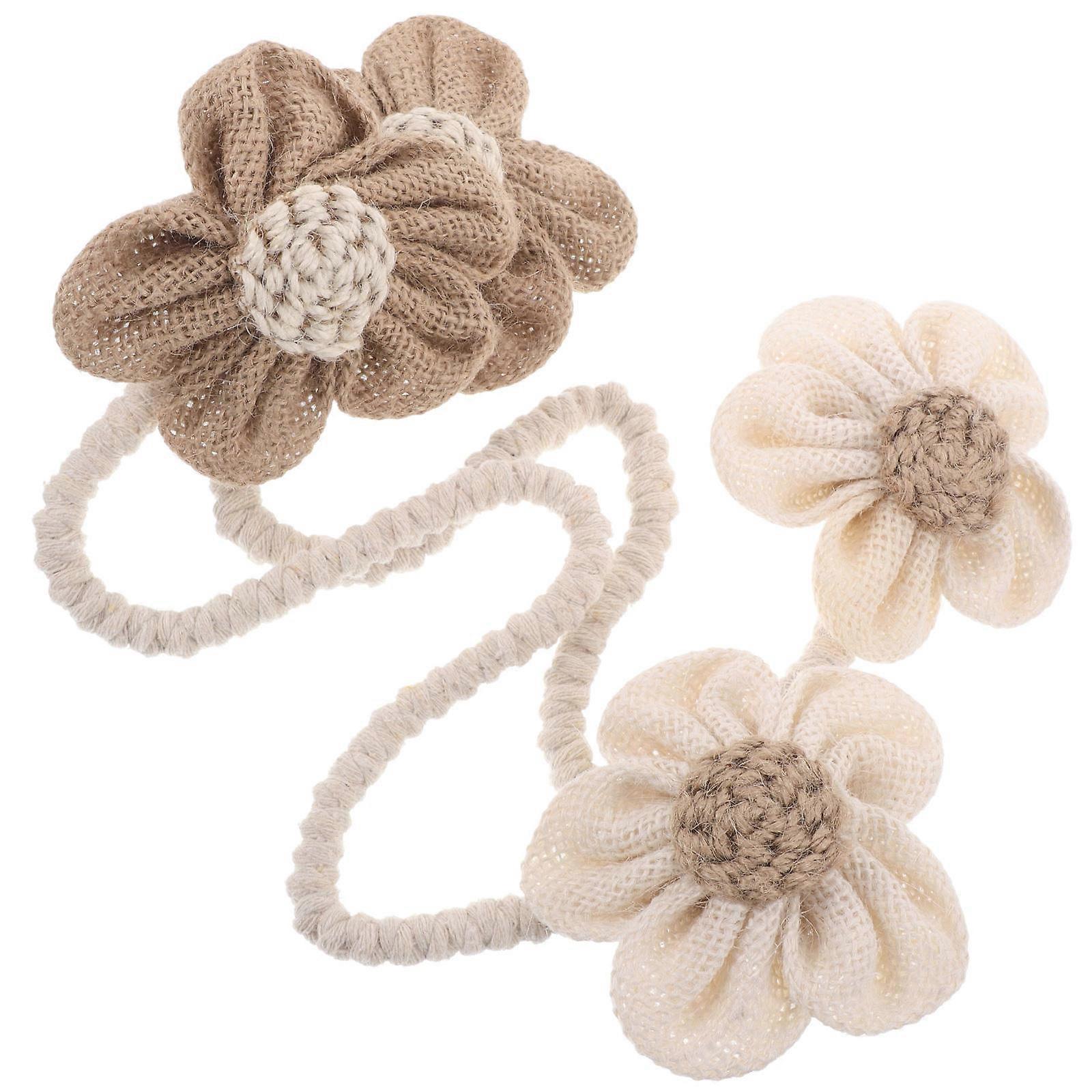 Boho Curtain Tiebacks Floral Curtain Holdbacks for Sheer Drapes 4Pcs