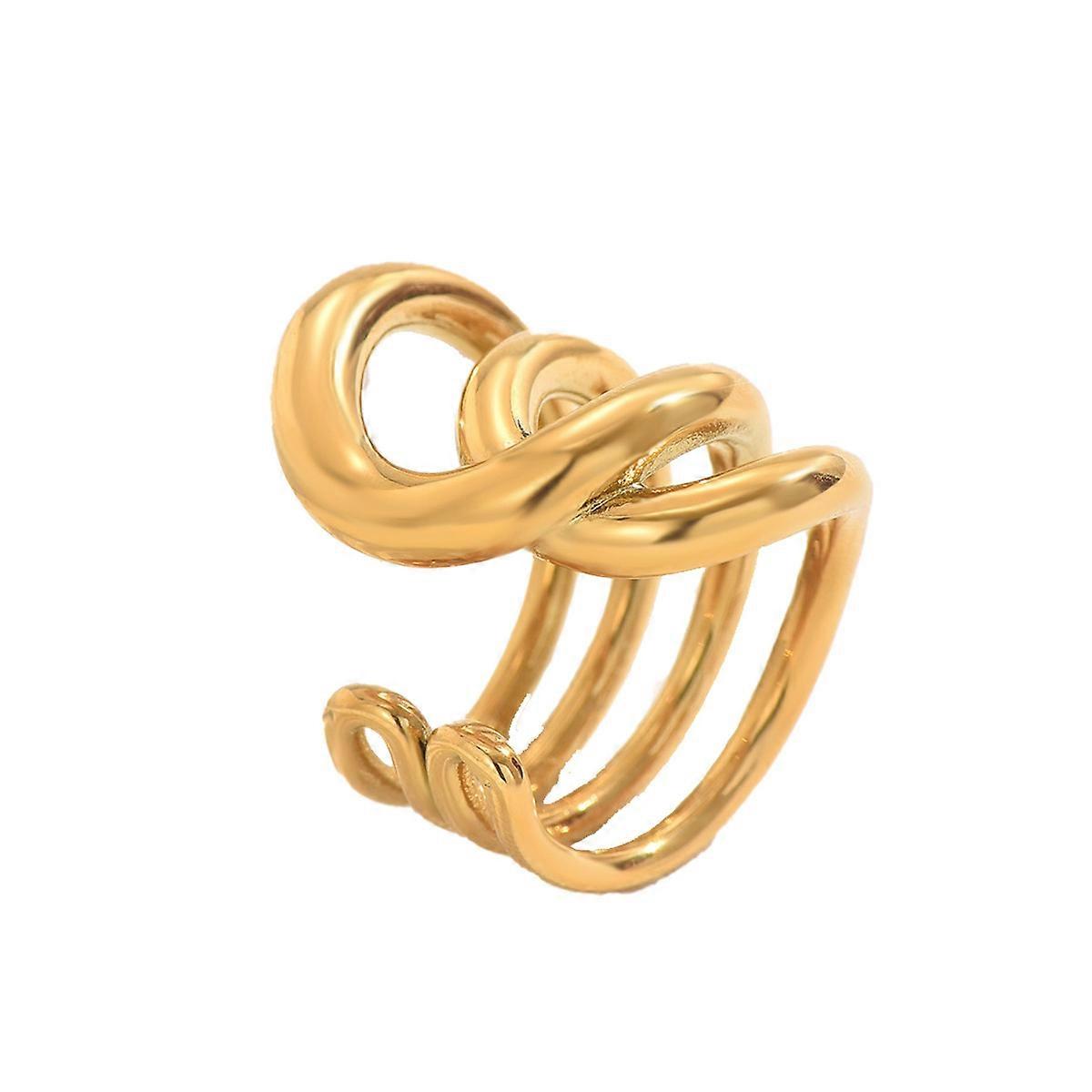 Ring, Women's Elegant Geometric Open Adjustable Multi-layer Wrapped Plain Band