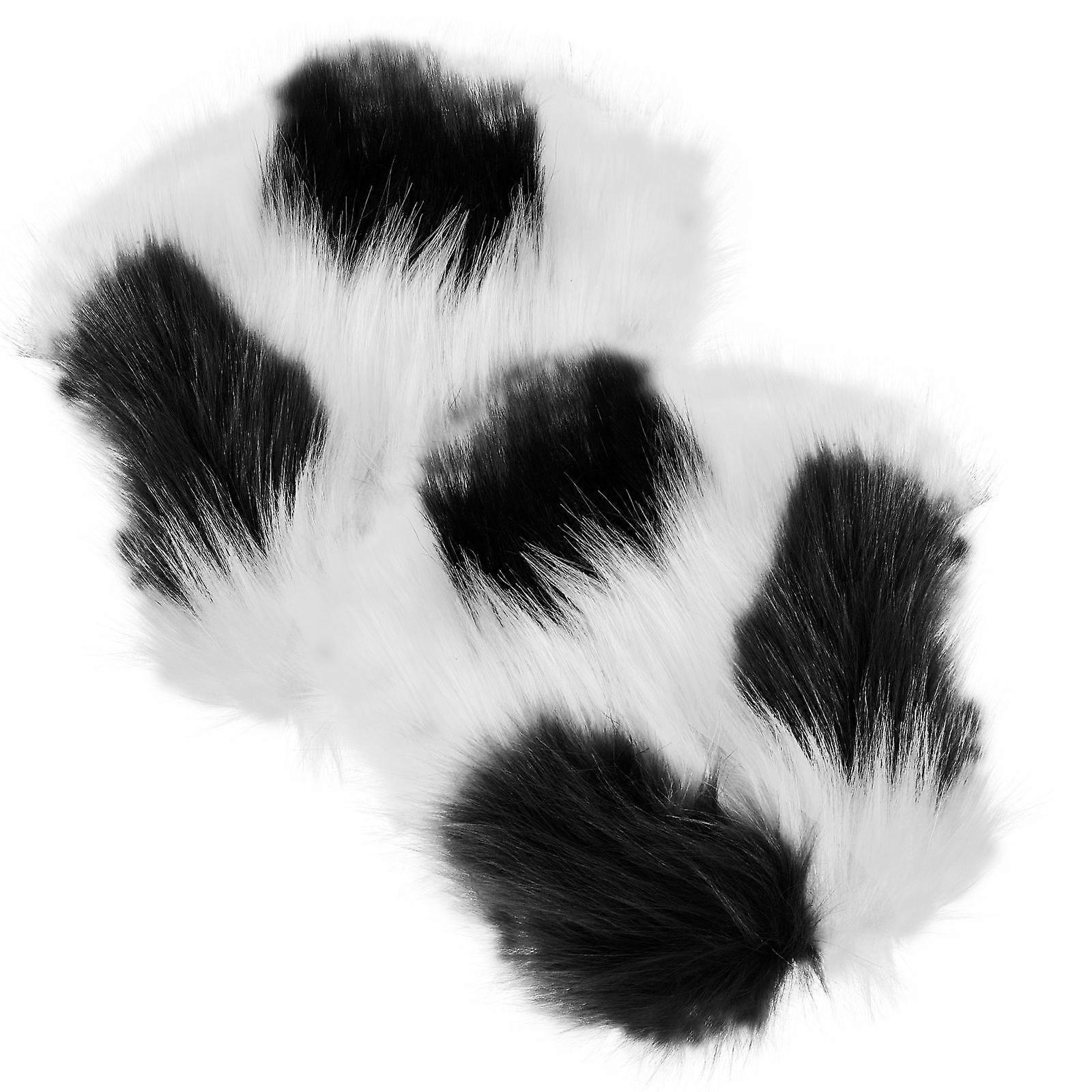 Fluffy Cat Paw Gloves In Assorted Color For Women And Girls Designed For Cosplay And Fun Interactive Events With Fingerless Design 2 Pairs