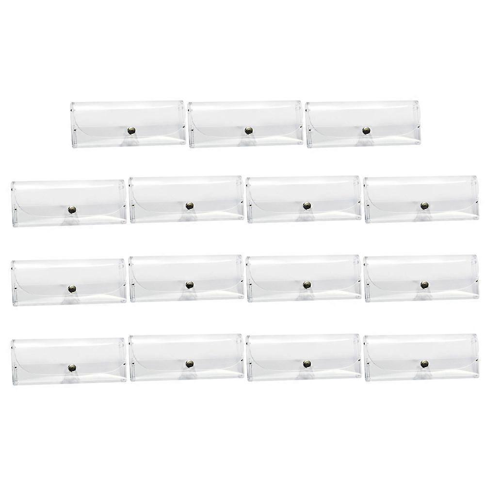 Eyeglass Container Travel Eyeglasses Box Transparent Protective 15Pcs