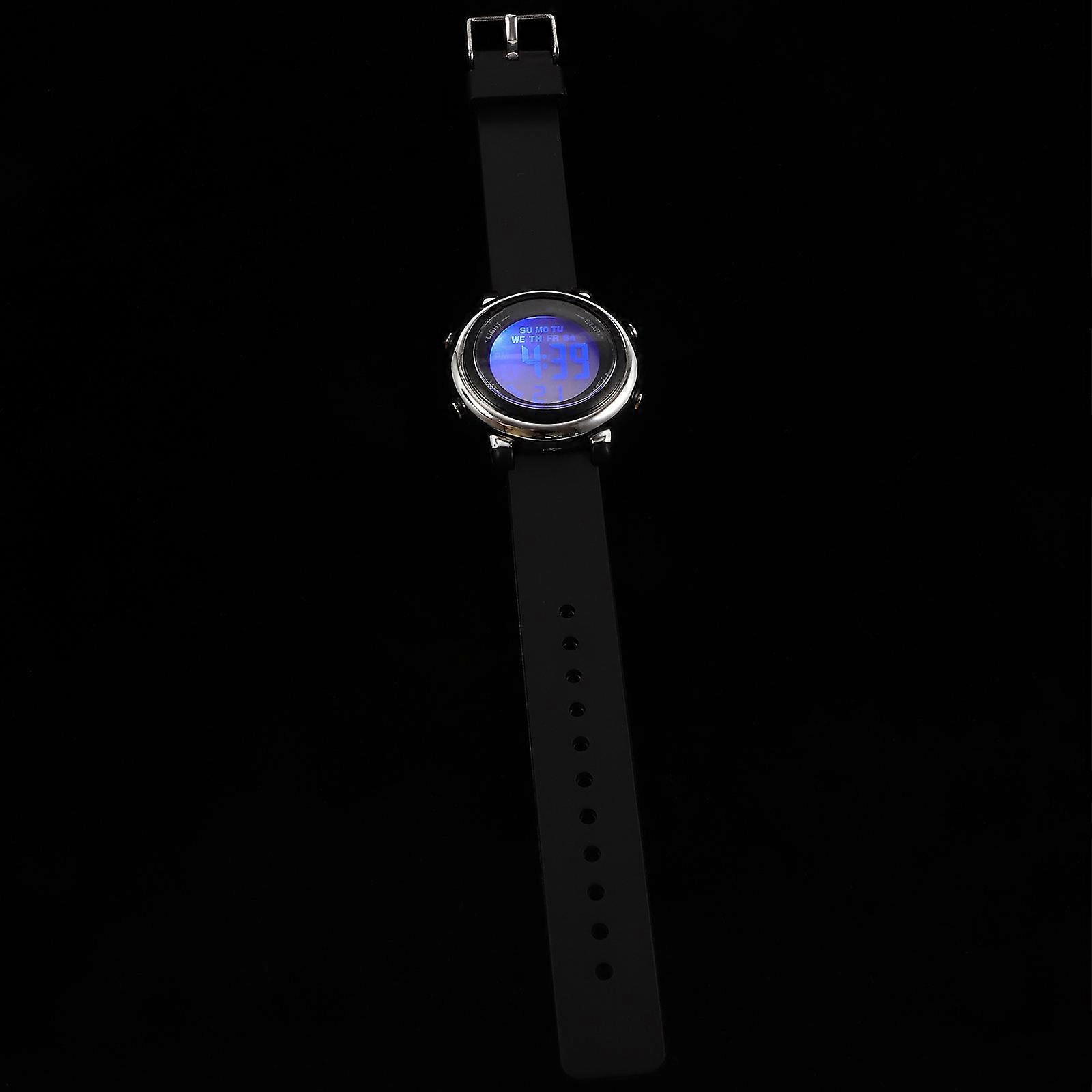 Waterproof Kids Watch 5Pcs Electronic Digital Watch For Students Daily Use Black Design With Alarm Function