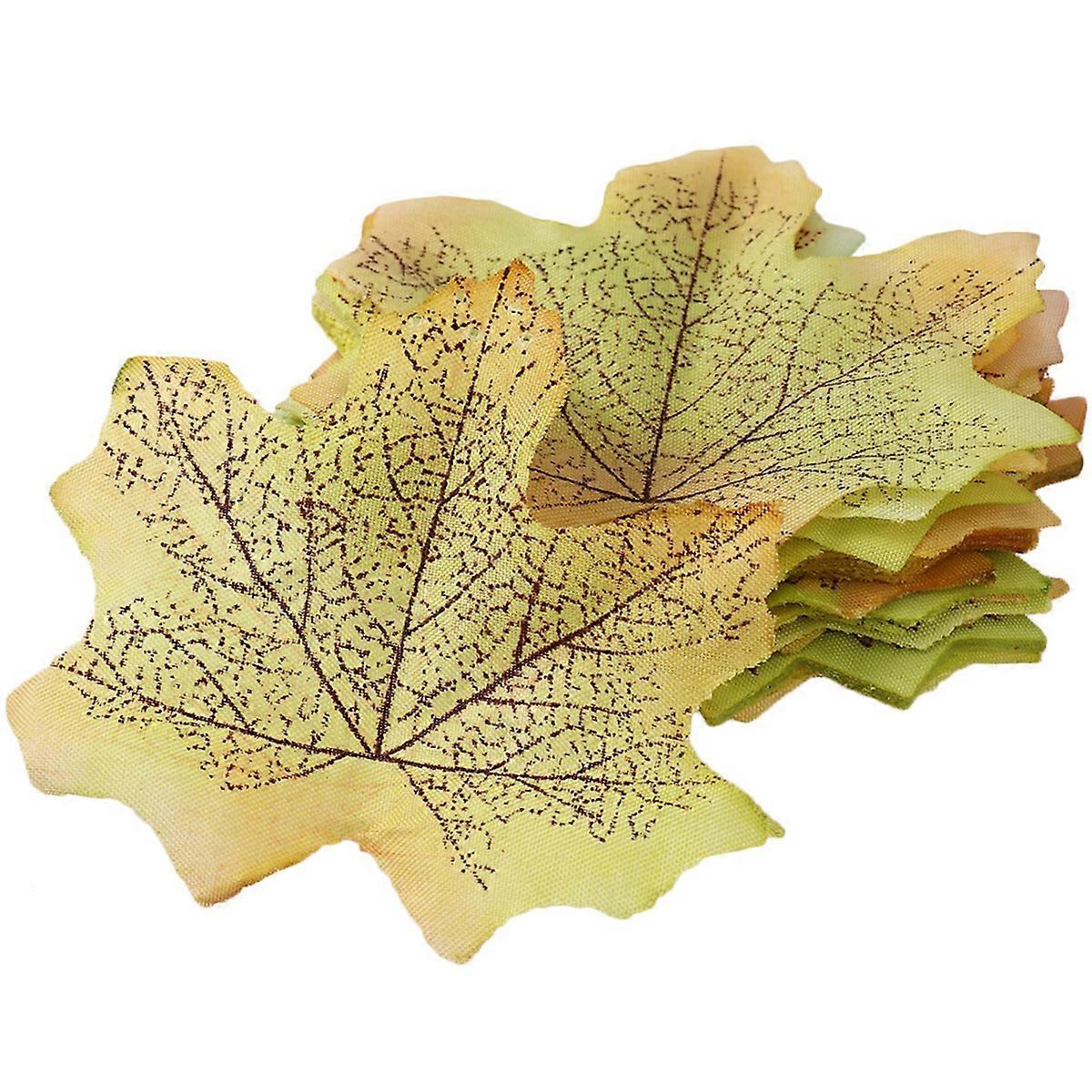 Artificial Maple Leaves Cloth Use with 100Pcs for Party Decorations