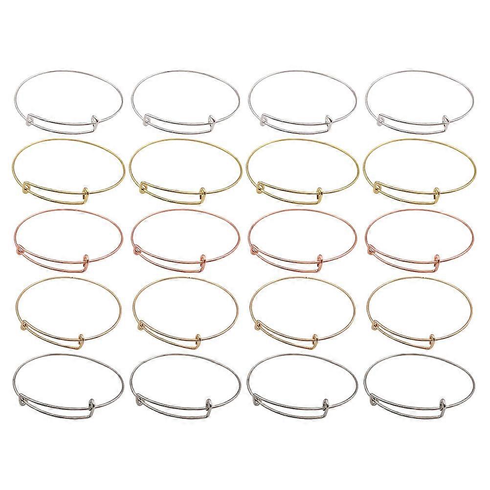 Expandable Wire Bangle Bracelets Adjustable for DIY Jewelry Making 20Pcs