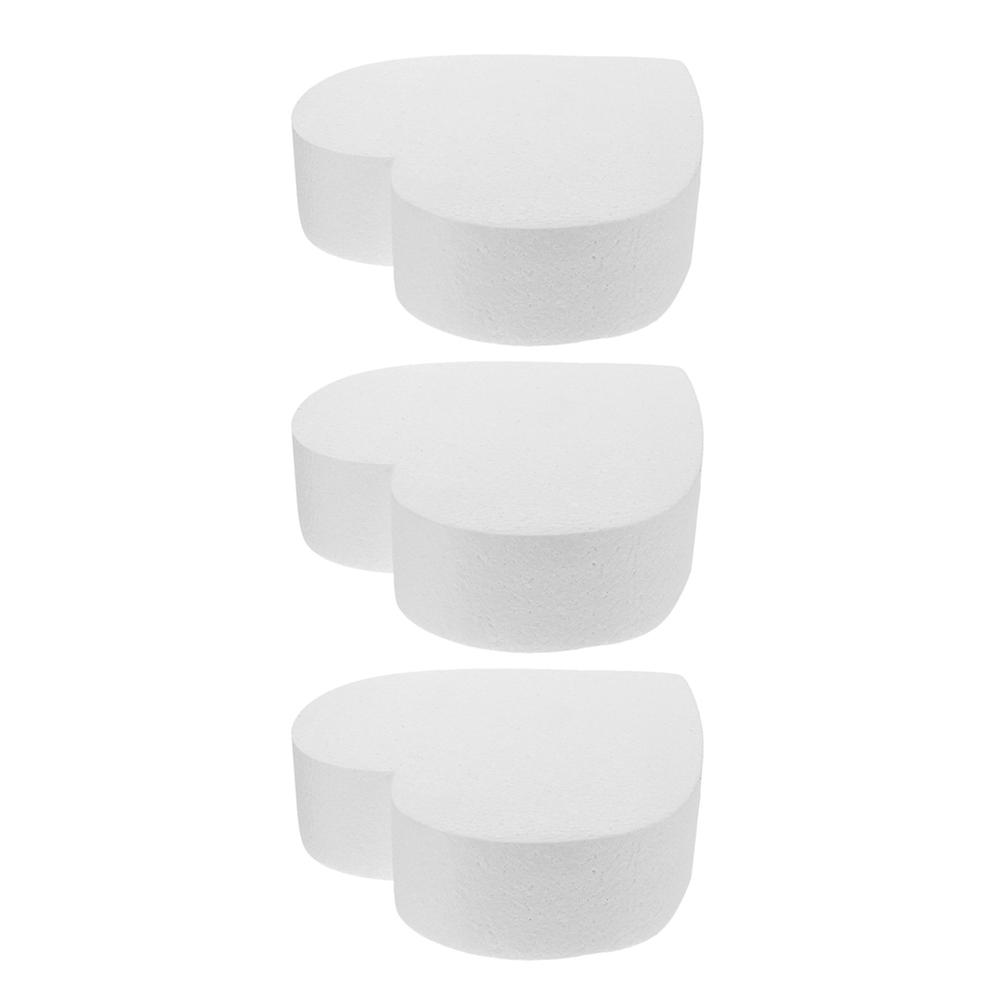6 Pcs White Heart Foam Cake Models Ideal for Wedding Decoration and DIY Arts and Crafts Practice